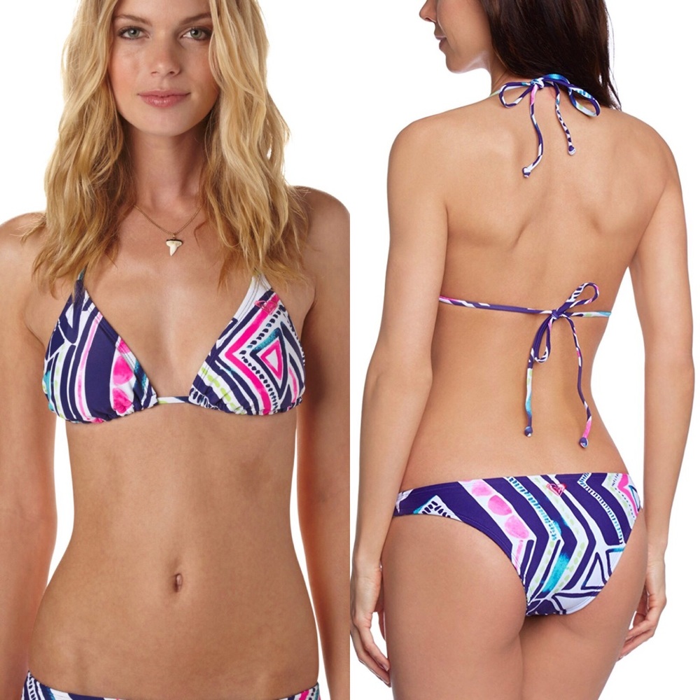 Roxy graffiti beach reversible triangle bikini top
